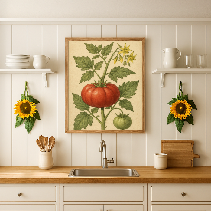 Texas Heirloom Garden Wall Art Set – Botanical Farmhouse Bundle of 3 Prints