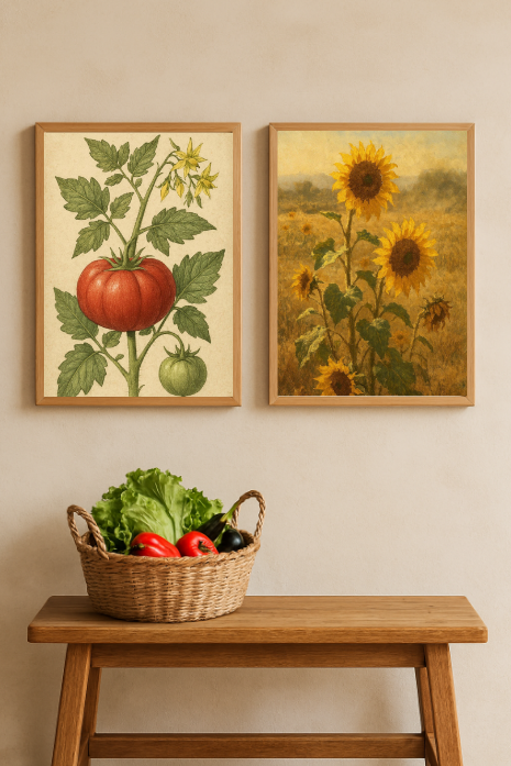 Texas Heirloom Garden Wall Art Set – Botanical Farmhouse Bundle of 3 Prints