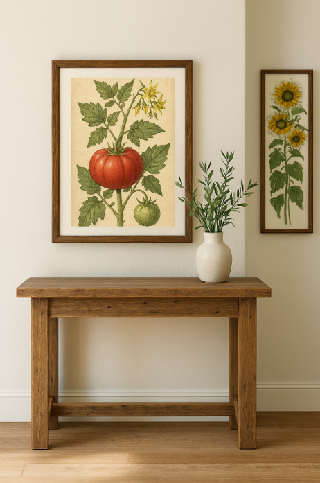 Texas Heirloom Garden Wall Art Set – Botanical Farmhouse Bundle of 3 Prints