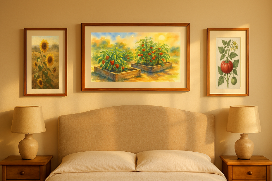 Texas Heirloom Garden Wall Art Set – Botanical Farmhouse Bundle of 3 Prints