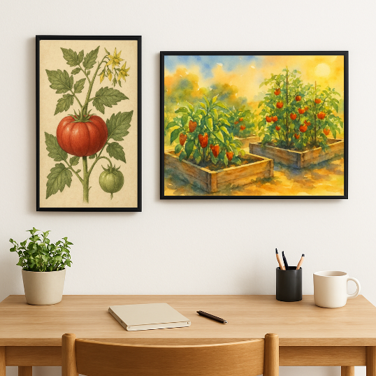 Texas Heirloom Garden Wall Art Set – Botanical Farmhouse Bundle of 3 Prints