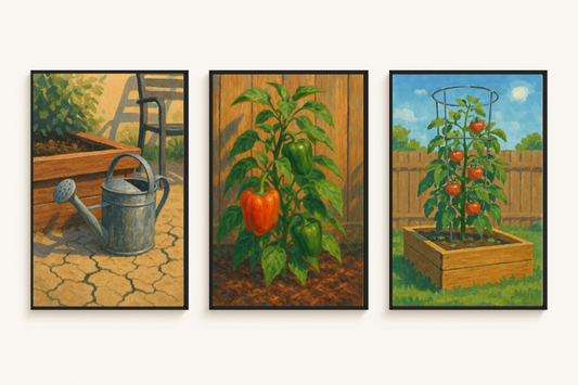 Backyard Garden Wall Art Bundle – Vertical Vegetable Prints