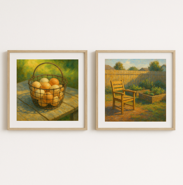 Patio & Garden Corners Wall Art Bundle – Square Modern Farmhouse Garden Prints