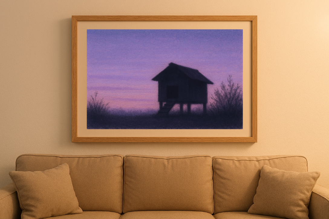 Backyard Evenings Wall Art Set – Calm Suburban Garden Pastel Print Bundle