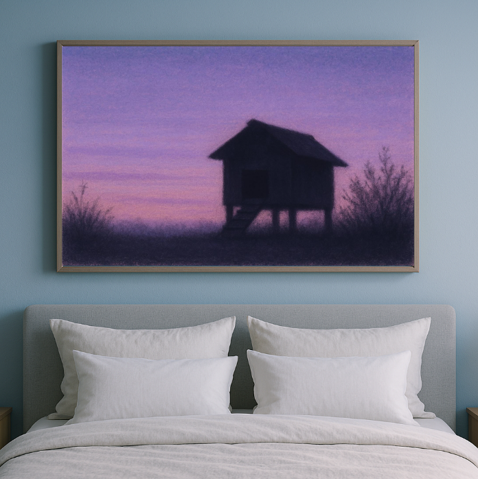 Backyard Evenings Wall Art Set – Calm Suburban Garden Pastel Print Bundle